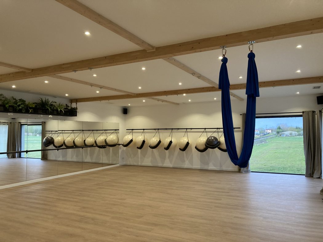 Studio avec toiles aériennes et miroirs